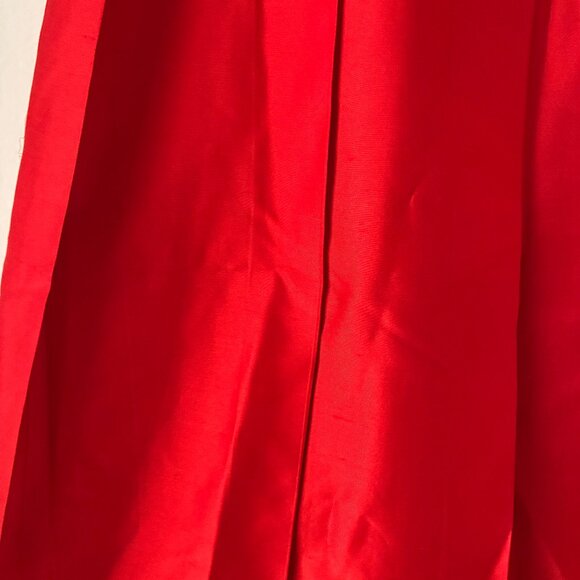 Banana Republic Red Silk Pleated A-Line Skirt - Picture 8 of 8